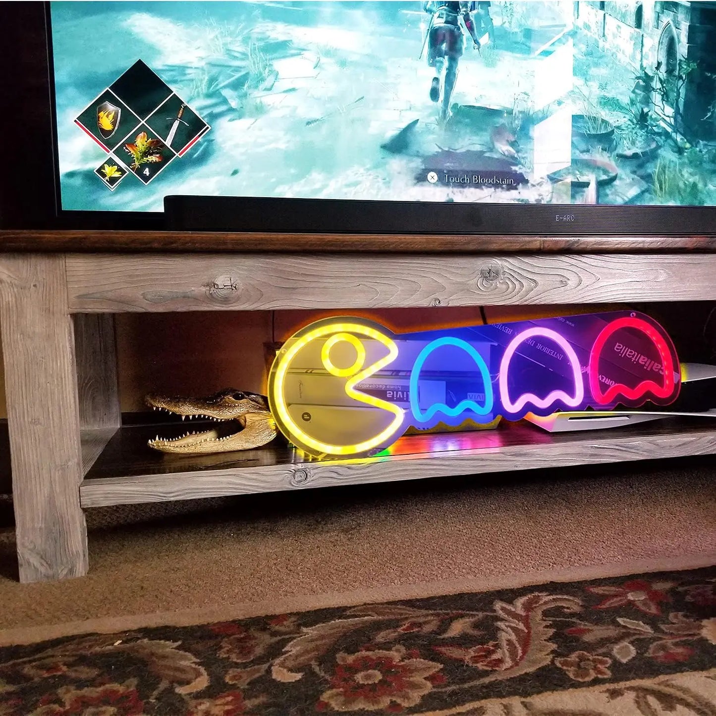 Game Neon Sign for Bedroom Wall Retro Arcade Decor Ghost Neon light for Gaming Room Man Cave Birthday Halloween Christmas Gift